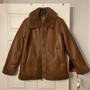 Medium brown jacket with fur inside and Ugg koolaburra design, new with tags